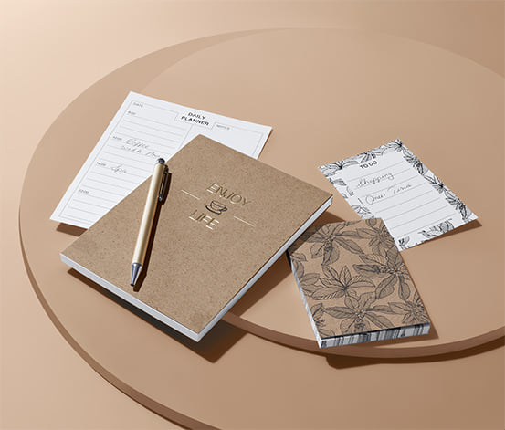 Kaffeepapier-Notizbuch aus recycelten Kaffeeresten mit To-Do-Liste und Tagesplaner von Tchibo