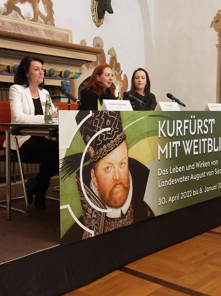 (v.l.): Museumsleiterin Claudia Glashauser, GF Patrizia Meyn, GF Geschäftsführerin Augustusburg/Scharfenstein/ Lichtenwalde Schloss gGmbH, Alexandra Hörstler, GF büro wien – Inszenierte Kommunikation Marketing GmbH, zuständig für Szenografie und Ausstellungsgestaltung. Foto: ©Brigitte Karch