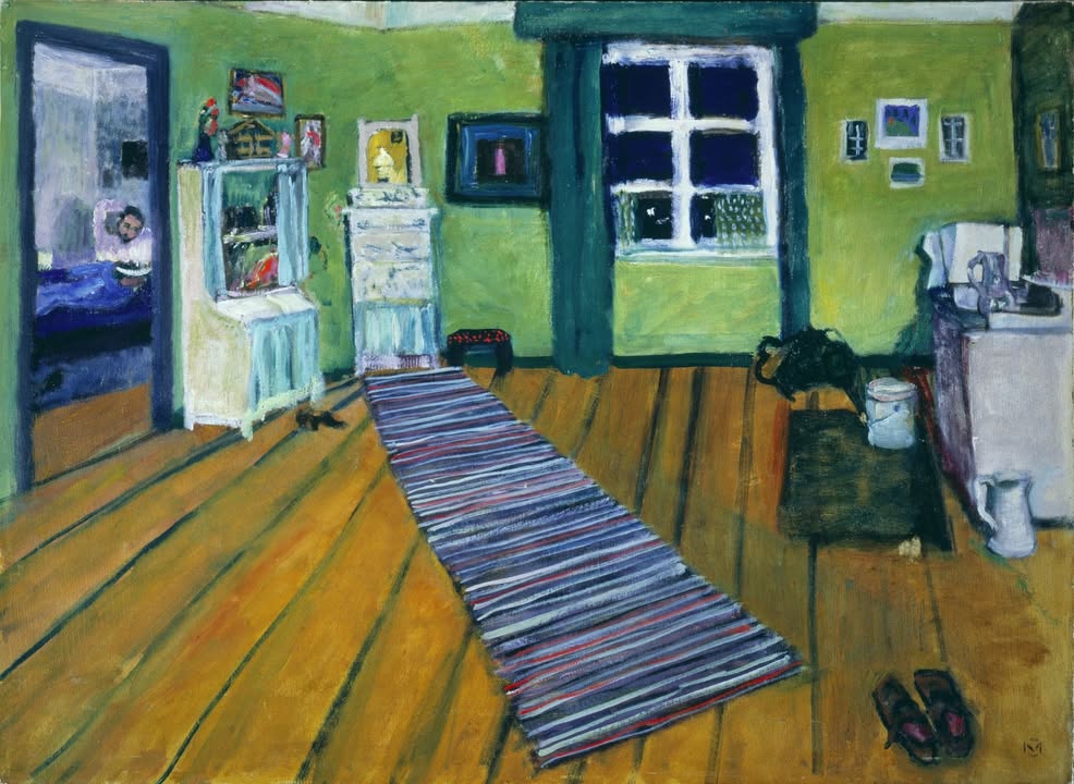 Gabriele Münter, Interieur, 1910, Foto: Städtische Galerie im Lenbachhaus und Kunstbau München | Gabriele Münter- und Johannes Eichner-Stiftung, München. © VG Bild-Kunst, Bonn 2024
www.muenter-stiftung.de/de/das-munter-haus-2