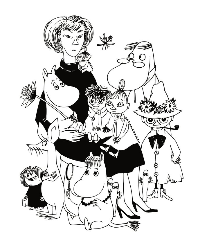 Tove Janssons Selbstportraet mit den Mumins. Foto: © Moomin Characters