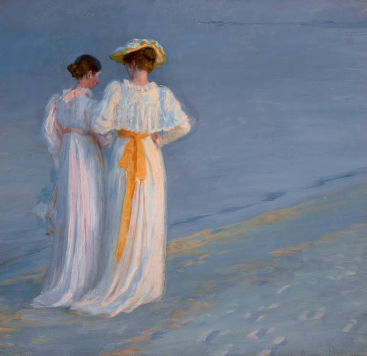 Peder Severin Krøyer, Anna Ancher und Marie Krøyer am Strand von Skagen, 1893, Öl auf Leinwand, Museum Kunst der Westküste, Alkersum/Föhr, Dauerleihgabe Collection Broere Charitable Foundation. © Museum Kunst der Westküste, Alkersum/Föhr