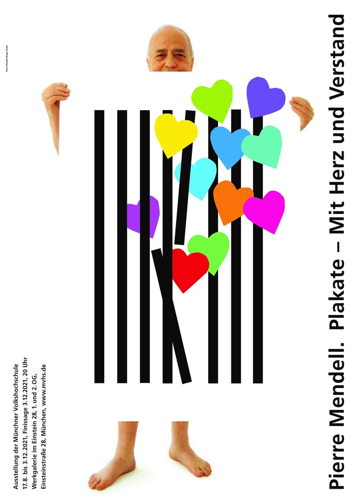 Ausstellungsplakat, Pierre Mendell mit Plakatmotiv “Liberation of Love” für Unicef, 1993 © Pierre Mendell Design GmbH