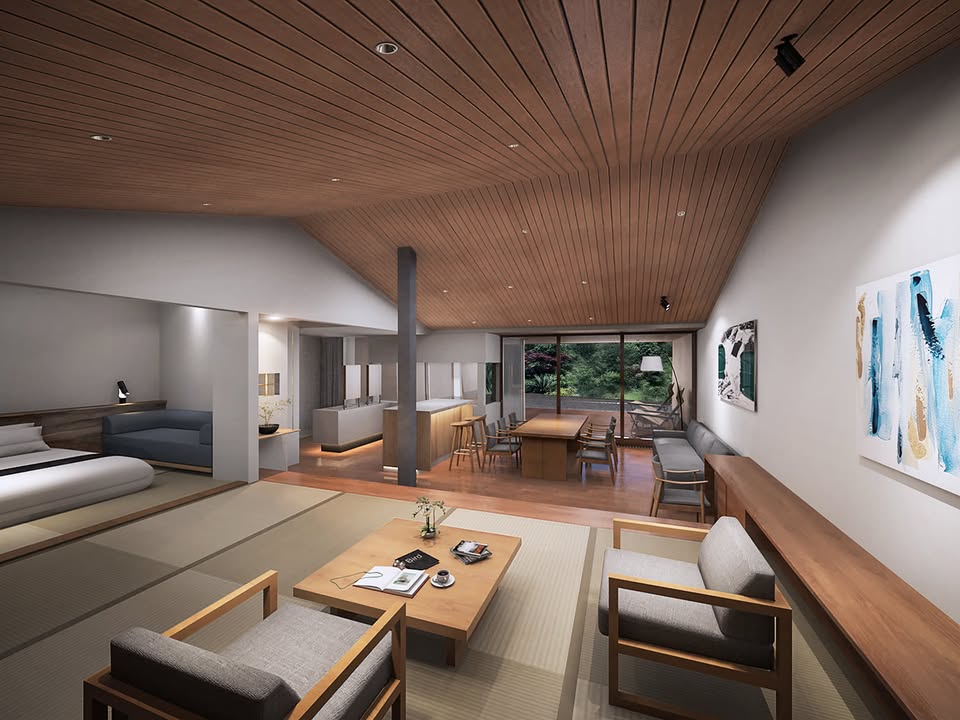 ROKA-Hotel, Naoshima, Lounge. Foto: © ROKA NAOSHIMA