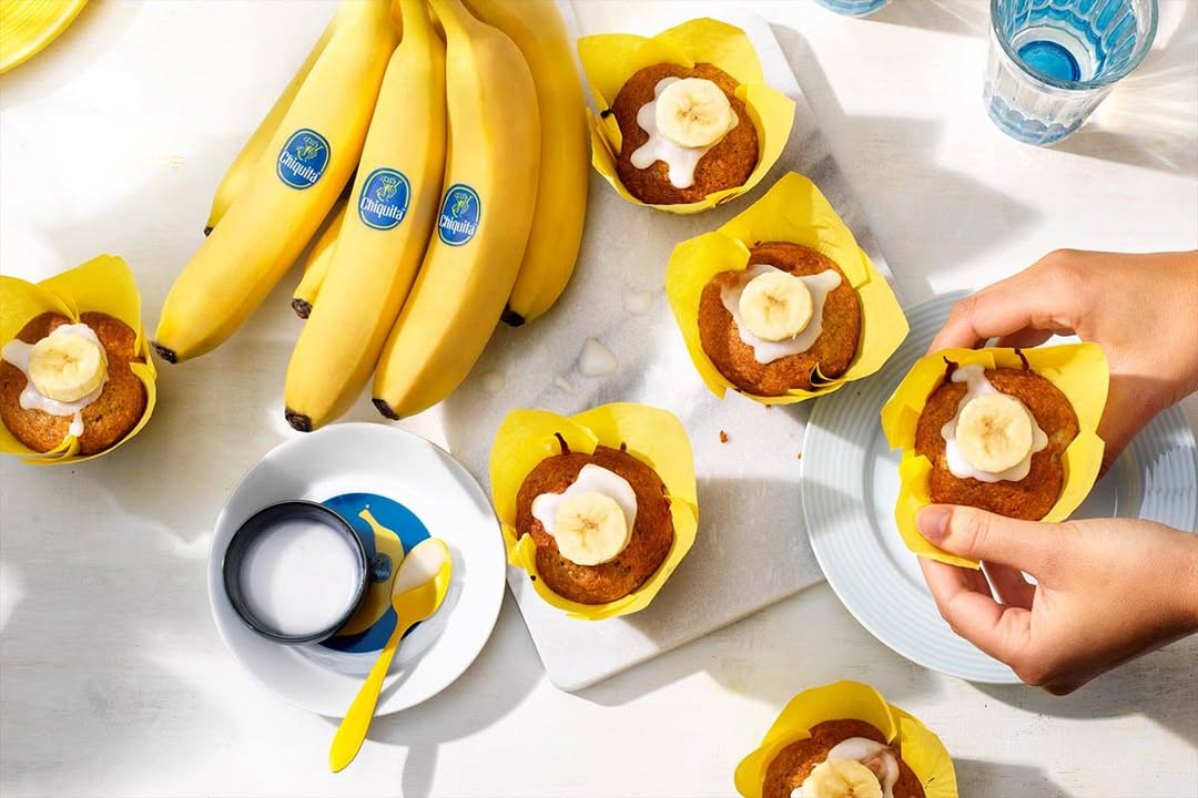 Vegane Cupcakes mit Creme aus Chiquita Bananen